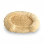 Kodi & Co. beige plush dog bed with raised walls for extra comfort and security