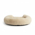 Kodi & Co. beige plush dog bed with raised cushioned walls for extra comfort and security