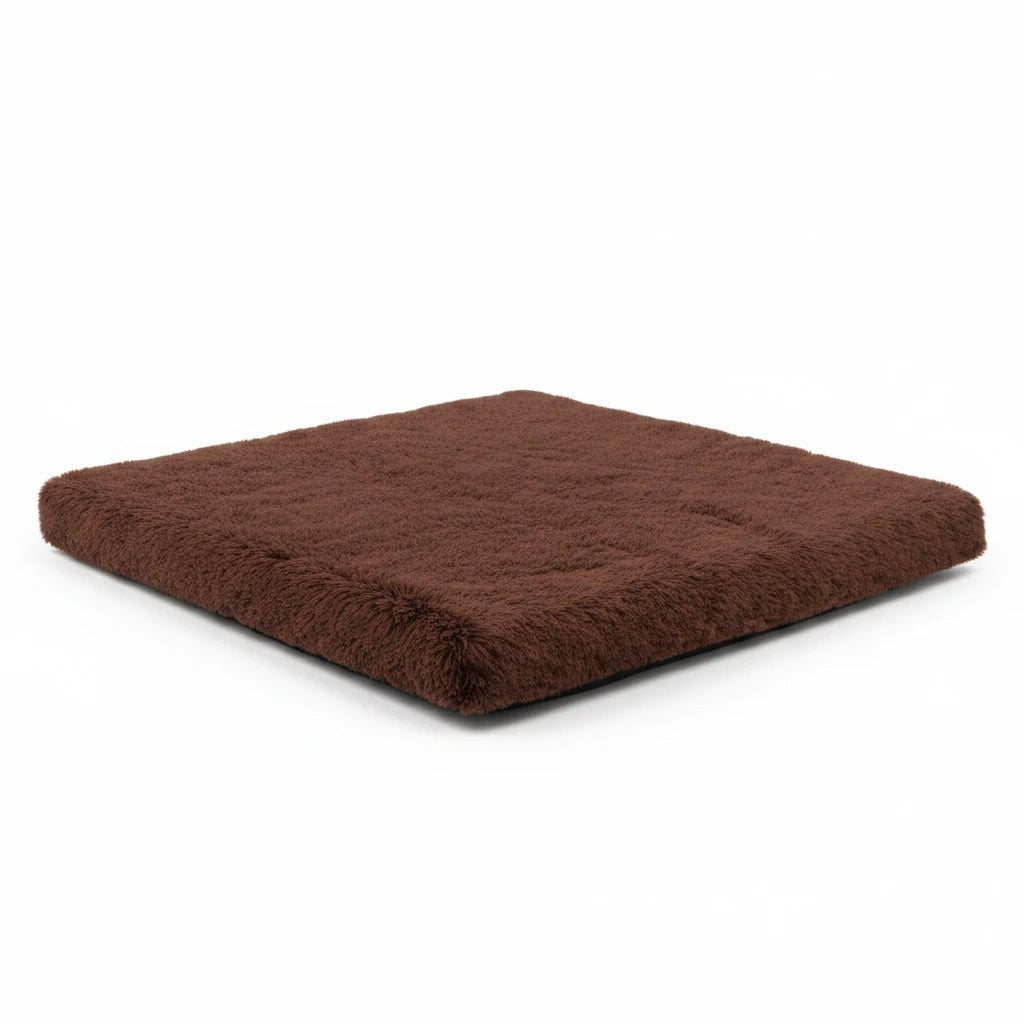 Kodi & Co. brown memory foam dog bed with a soft, plush rectangular design for comfortable pet sleep.