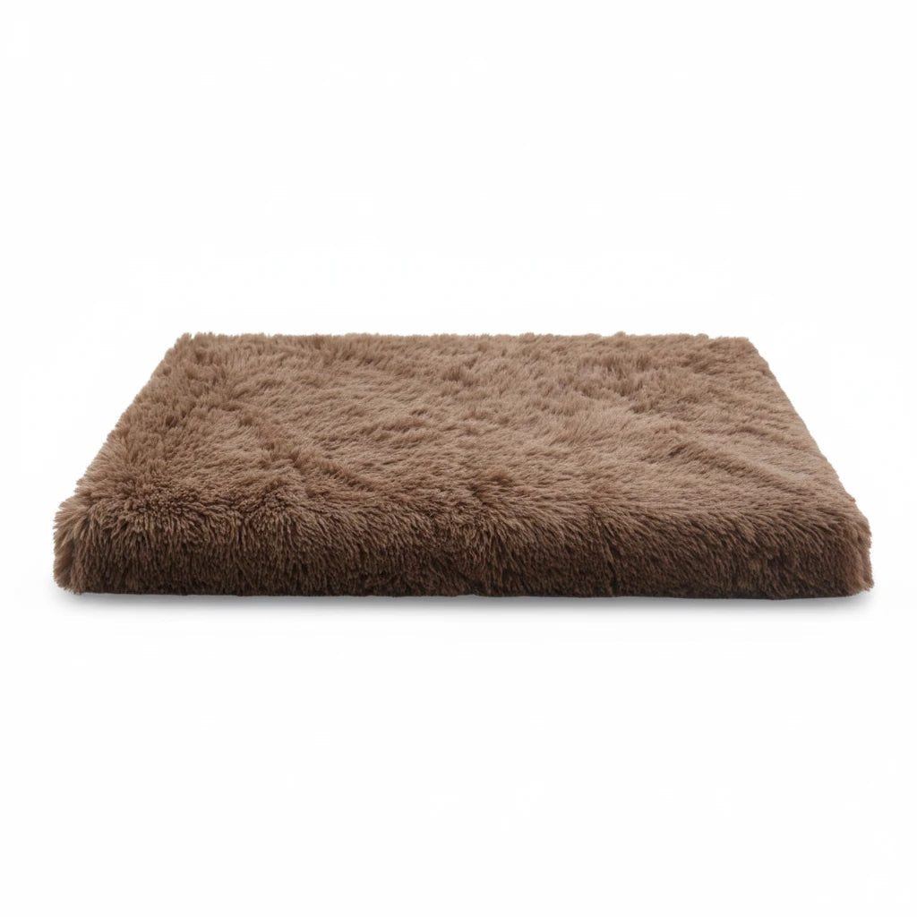Kodi & Co. brown plush square dog bed with soft memory foam for deep sleep and comfort
