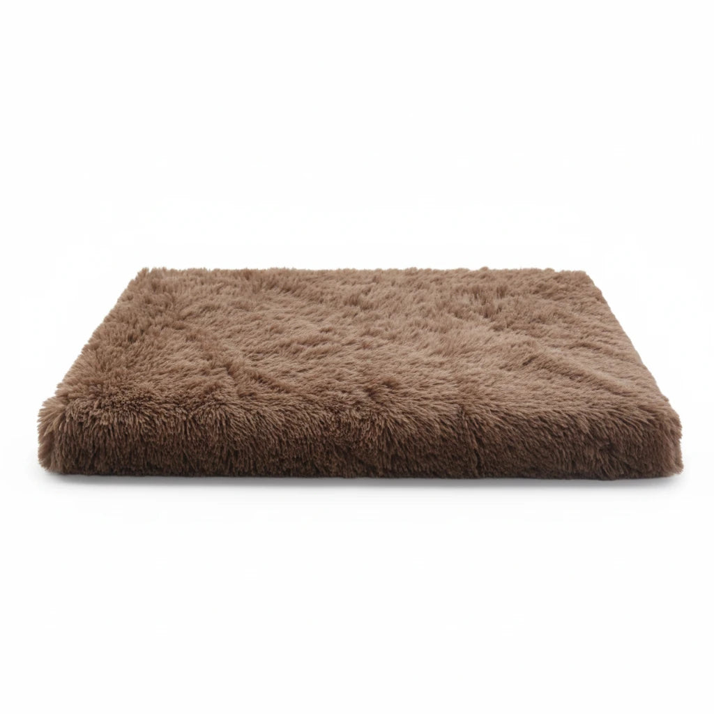 Kodi & Co. brown plush square pet bed with memory foam for comfortable dog sleeping